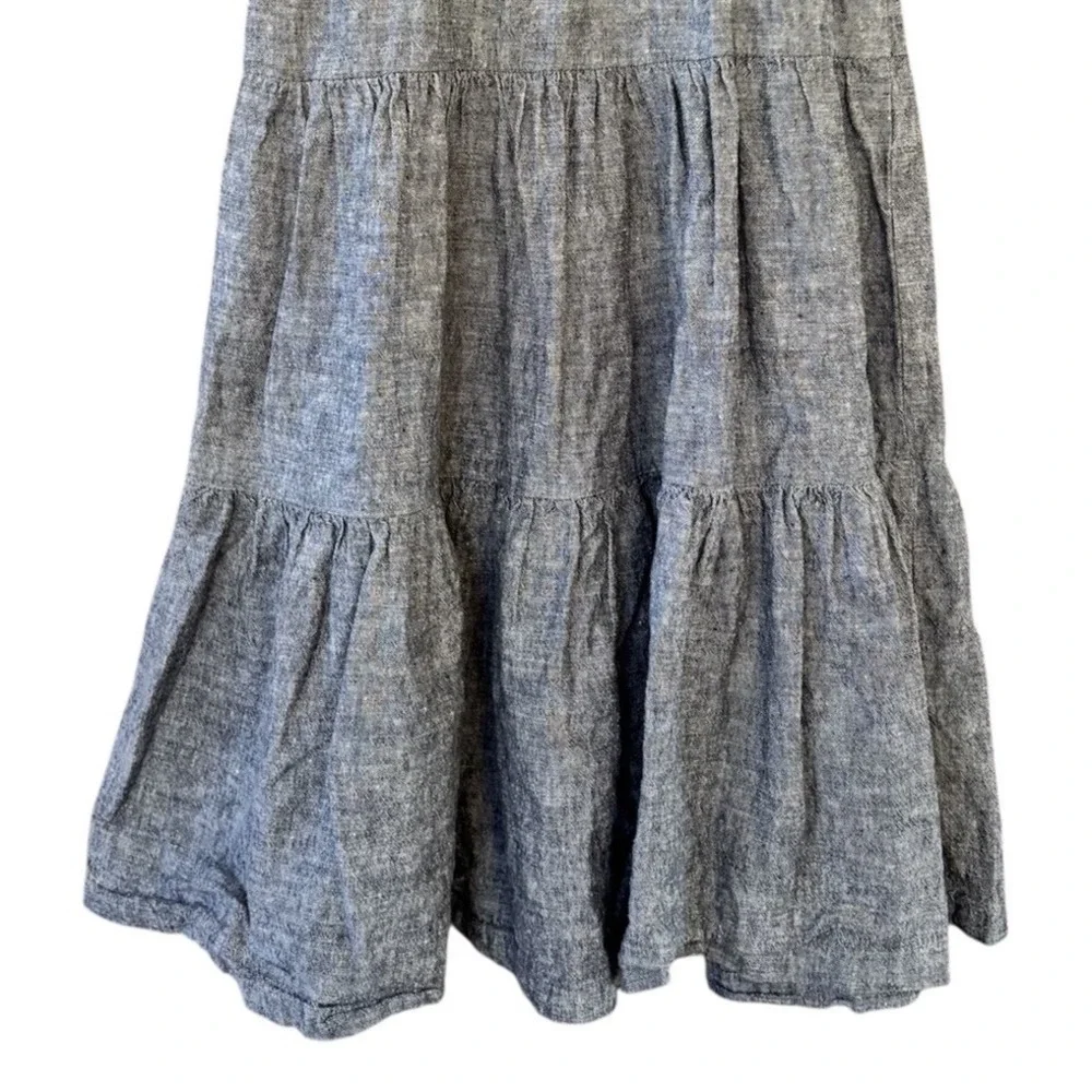 Tea Collection Embroidered Chambray Dress Girls‎ 7 Linen/Cotton Blend Boho Fall